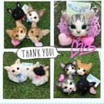 hono様  猫&犬 羊毛フェルトストラップ