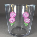 朝顔の蔓ピアス(ピンク)