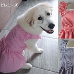 再販・オーダー 大型犬用 ギンガムチェック柄  キャミソール型ワンピース