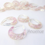 フラワー クリアフープ しずく 40mm【 Pink 】2個