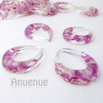フラワー クリアフープ しずく 40mm【 Purple 】2個