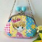 乙女チック がま口ポーチ ミニバッグ