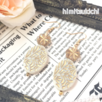 【最後の１点】ボタニカル柄と花のピアス・イヤリング✴︎アンティークカラー