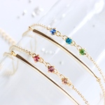 <9color>カラフルビジュー＊シンプル2連ブレスレット