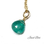 14kgfネックレスチャーム＊大粒＊宝石質エメラルド