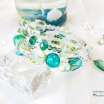 夏草コイルブレスレット２連　フローライト【蛍石】