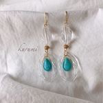 夏休みSALE❤️ターコイズ▸︎▹︎クリア❁︎ピアス＆イヤリング