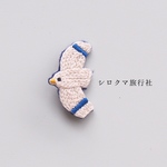 【すぐ発送】カモメの刺繍ブローチ（小）