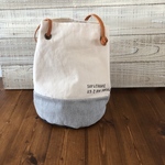 巾着バッグ。⑨白帆布×グレー。