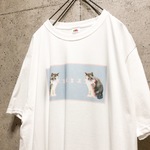 猫柄 レトロアート フォトTシャツ 半袖 夏 動物柄