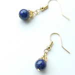 8mm　ラピスラズリのひとつぶピアス