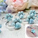 【お得品】◆猫のお散歩◆ラリマー◆肉球/なんて可愛い◆ラリマー&sv925◆リング/指輪◆R700 