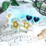 ハートサングラス付きプルメリアの花冠　うさぎ花冠 　Ｓ～Ｍサイズ　 ペット用