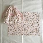 送料無料  うさぎ🐰のランチョンマット30×40と給食袋のセット