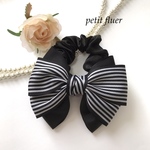 *black*ボーダーリボン*シュシュ