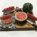 hand made ミニチュア ドールハウス    夏 スイカ🍉と水風船