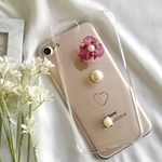 クリアフラワー♡ 押し花 スマホケース iPhone11 11pro 11pro max iPhoneケース Android Xperia Galaxyクリア   