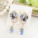 Blue cotton pearl & Swarovski