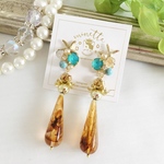 べっ甲 long drop pierce