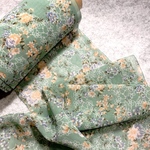 【シフォン】【120mm】【MINT】花柄スカーフシフォンリボン【A916】