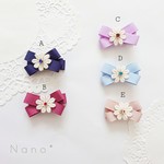 ストーンとお花のヘアクリップ