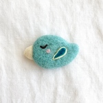 幸せの青い鳥 羊毛フェルトブローチ