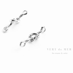 【10個 22×5mm】 シルバー リトル ノット コネクター チャーム 