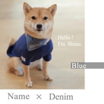 ネーム刺繍入り【Blue】♛犬用バンダナ