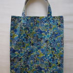 マチ付きバッグ*リバティ*Margaret Annie*ブルー*３３✖３０✖５cm