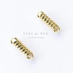 【10個 14×4mm】 ゴールド ループ ライン コネクター チャーム 