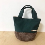 Choco×Darkgreen  麻ひもかごトート サイズS