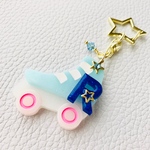 ローラースケートキーホルダー☆青
