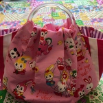 昭和レトロ☆プラリングバッグ☆遊園地柄ピンク