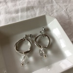 no. ８８ silver  × clear【ピアス／イヤリング】