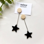再販𓐍ウッド×スター𓐍 ピアス/イヤリング 大ぶり   インポート