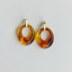 琥珀色イヤリング/ピアス