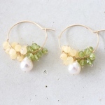 14KGF　akoyapearl jade peridot pierce [kgf0653]