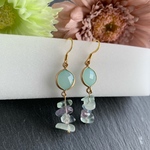 《1点限定》フローライトドロップピアス✱アレルギー対応✱イヤリング変更可