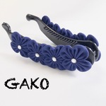 洋風つまみ細工 お花のバナナクリップ(紺色)