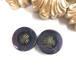 ブラック ラメ 20mm アンティークボタン セット