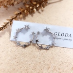 再販 星シルバーサークルピアス 星 シルバー