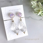 ★SALE★ホログラムレジン×ツイストドロップのノンホールイヤリング＊1000円→500円！！