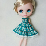 ブライス服リカちゃん服　ネオンバタフライ　シーブルー