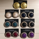 アンティークボタン ピアス/イヤリング