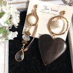 【no,34】ウッドアシメピアス イヤリング