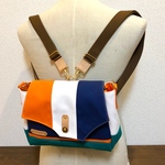 受注生産 4wayミニショルダーバッグ ネイビー/オレンジ