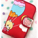 昭和レトロ♡ 気球と苺の通帳・マルチケース