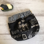 おやつもお薬も・モノトーンアメカジバネポーチ☆黒