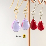 ふっくらドロップビーズ＊ピアス
