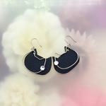 レザーとワイヤーの猫ピアス（ネイビー）